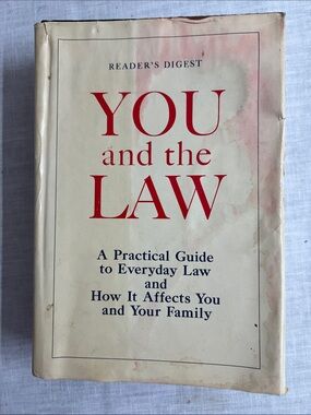 🌞 Reader's Digest "You and the Law" Hardcover Book 863 pages Vintage 1971